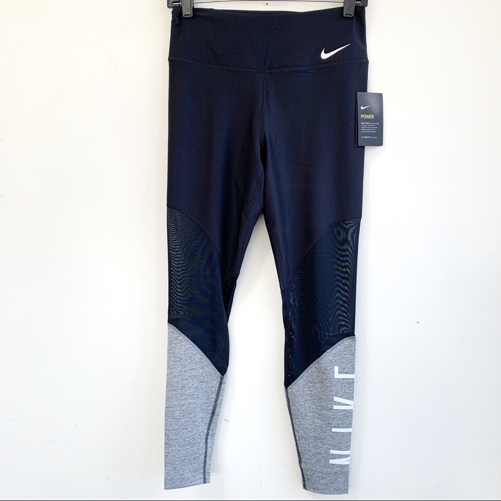 Nike Women’s Black and Gray Training Tights Size M